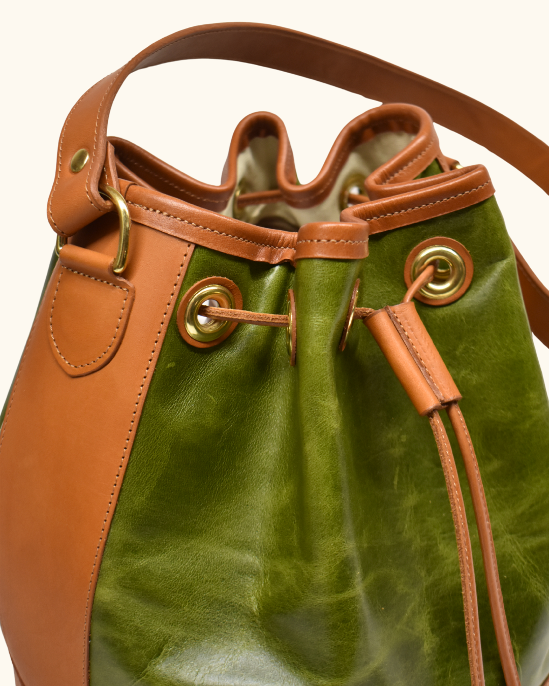 Cordon Bucket Bag | Tanner's Alley Leather Design Studio